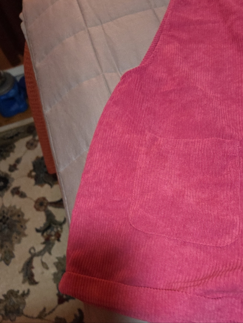 SHEIN Hot Pink Corduroy Overall Shorts
